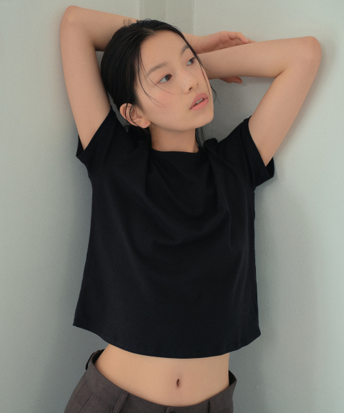 WEDNESDAYOASISFORWOMEN（ウェンズデー オアシス フォー ウーマン）の「[アトリエスタンダード] フォーシーズンモーダルコットン半袖Tシャツ_4COLOR(WB6TP45)（Tシャツ/カットソー・レディース・スカイブルー/ブラック/ホワイト/ライトグレー・SMALL/MEDIUM）」の7枚目の写真