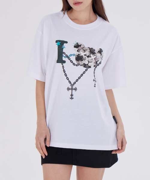 DYSFUNCT(ディスファンクト)の「I LOVE CAMO BEAR T-SHIRT(WHITE)(Tシャツ/カットソー・レディース・その他・SMALL/MEDIUM/LARGE)」の3枚目の写真