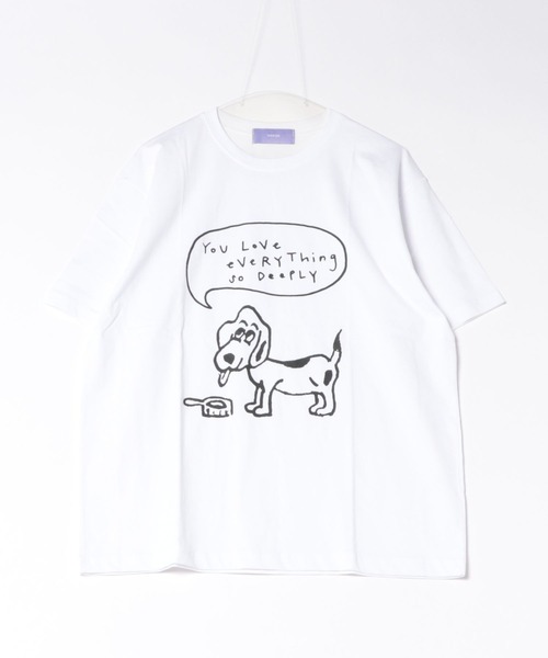wee9s(ウィークス)の「lovely dog tee / ラブリードッグティー(Tシャツ/カットソー・レディース・グレー/ホワイト・FREE)」の3枚目の写真