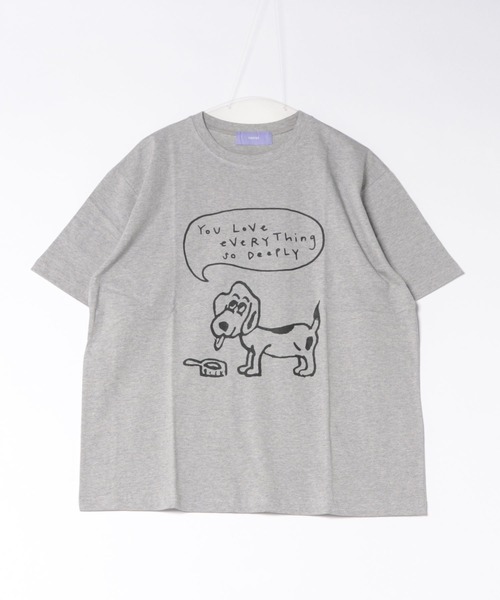 wee9s(ウィークス)の「lovely dog tee / ラブリードッグティー(Tシャツ/カットソー・レディース・グレー/ホワイト・FREE)」の4枚目の写真