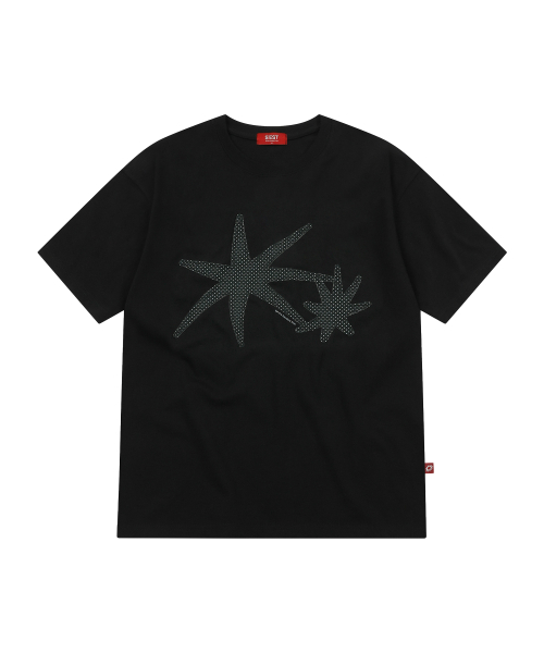 S'EST(エスイーエスティー)の「Star Orbit Applique T-shirts Black(Tシャツ/カットソー・メンズ・ブラック・SMALL/MEDIUM/LARGE)」の1枚目の写真
