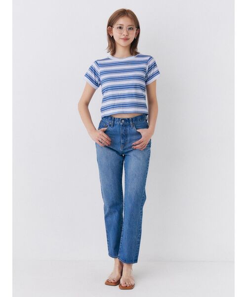Ungrid(アングリッド)の「ハイウエストヴィンテージストレートデニム(デニムパンツ・レディース・インディゴブルー/ブルー・24inch/26inch/25inch)」の5枚目の写真