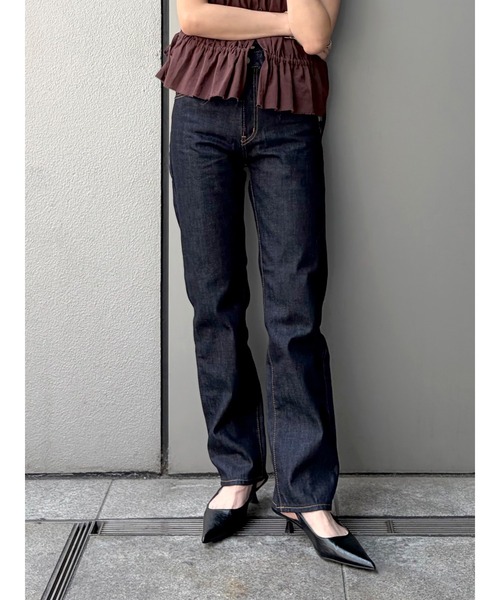 Ungrid（アングリッド）の「ハイウエストヴィンテージストレートデニム（デニムパンツ・レディース・インディゴブルー/ブルー・24inch/26inch/25inch）」の3枚目の写真