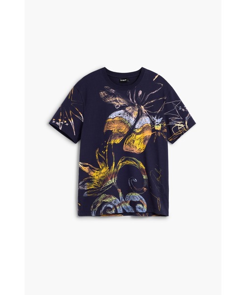 Desigual(デシグアル)の「バタフライ バロック グラフィック Tシャツ【2026秋冬新作】(Tシャツ/カットソー・メンズ・ブルー・XS/S/M/XL)」の1枚目の写真