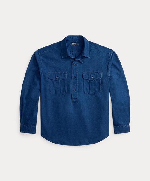 POLO RALPH LAUREN(ポロ ラルフ ローレン)の「リラックス フィット シャンブレー ワークシャツ(シャツ/ブラウス・メンズ・ネイビー系1・XS/L)」の2枚目の写真