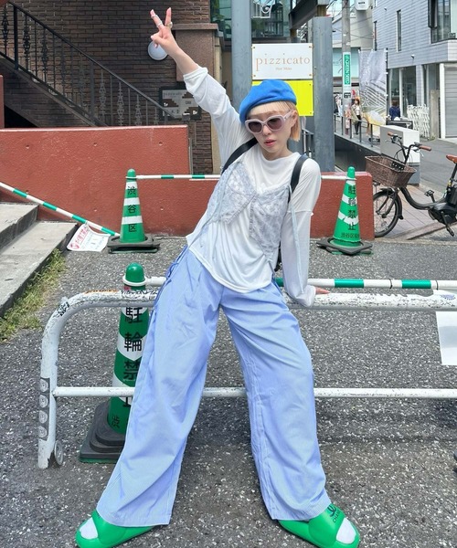 Alley Tokyo(アリートーキョー)の「バックレースアップシアーT(Tシャツ/カットソー・レディース・ブラック/ピンク/オフホワイト/イエロー/サックスブルー/レッド・FREE)」の21枚目の写真