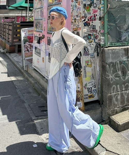 Alley Tokyo(アリートーキョー)の「バックレースアップシアーT(Tシャツ/カットソー・レディース・ブラック/ピンク/オフホワイト/イエロー/サックスブルー/レッド・FREE)」の22枚目の写真