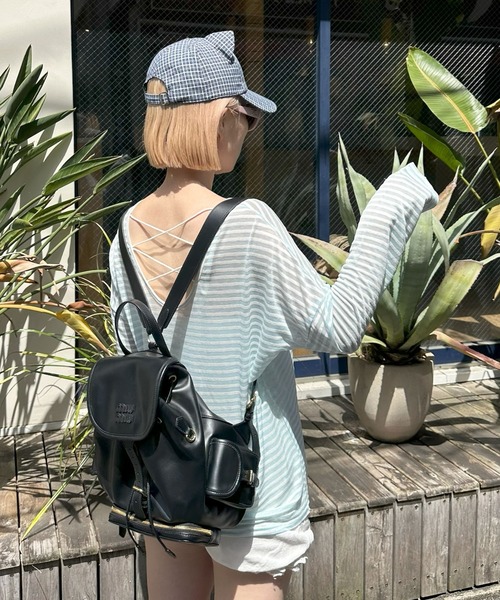 Alley Tokyo(アリートーキョー)の「バックレースアップシアーT(Tシャツ/カットソー・レディース・ブラック/ピンク/オフホワイト/イエロー/サックスブルー/レッド・FREE)」の15枚目の写真