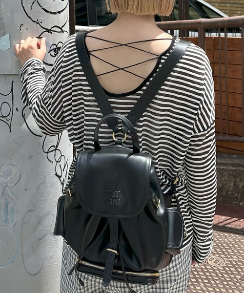 Alley Tokyo(アリートーキョー)の「バックレースアップシアーT(Tシャツ/カットソー・レディース・ブラック/ピンク/オフホワイト/イエロー/サックスブルー/レッド・FREE)」の14枚目の写真