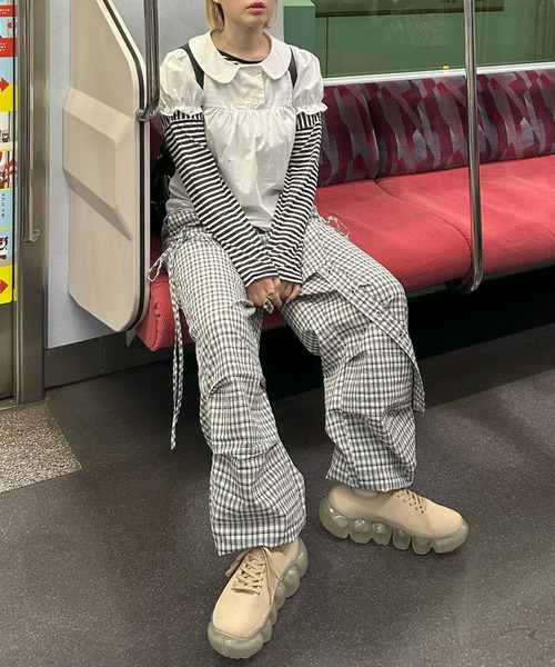 Alley Tokyo(アリートーキョー)の「バックレースアップシアーT(Tシャツ/カットソー・レディース・ブラック/ピンク/オフホワイト/イエロー/サックスブルー/レッド・FREE)」の13枚目の写真