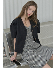 Two-Way Puff Blouse Jacket - Black