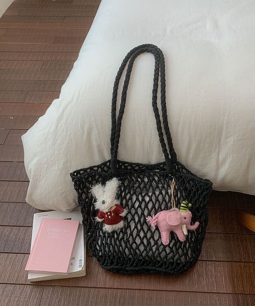 ammy.(エイミードット)の「【 ammy. / エイミードット 】 ロープ編み サマー ショルダー バッグ(ショルダーバッグ・レディース・イエロー/ベージュ/ホワイト/グリーン/ピンク/ブラック・FREE)」の3枚目の写真