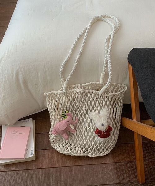 ammy.(エイミードット)の「【 ammy. / エイミードット 】 ロープ編み サマー ショルダー バッグ(ショルダーバッグ・レディース・イエロー/ベージュ/ホワイト/グリーン/ピンク/ブラック・FREE)」の19枚目の写真