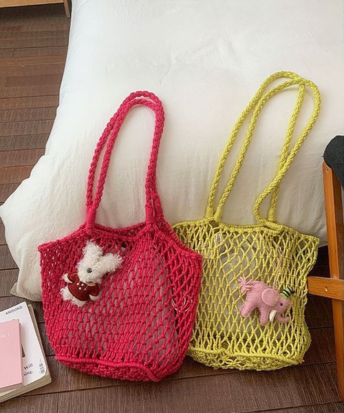 ammy.(エイミードット)の「【 ammy. / エイミードット 】 ロープ編み サマー ショルダー バッグ(ショルダーバッグ・レディース・イエロー/ベージュ/ホワイト/グリーン/ピンク/ブラック・FREE)」の22枚目の写真