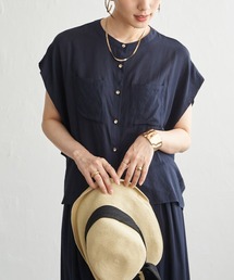 【セットアップ対応】冷感ボイルタックドルマンブラウス