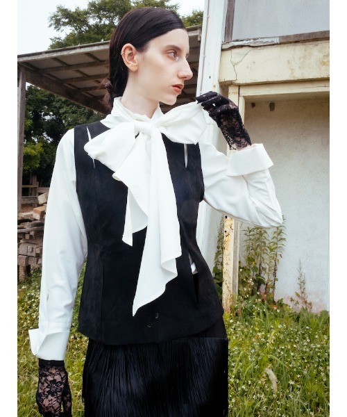 sahara(サハラ)の「【26AW PRE ORDER】Scarf Tie Blouse(シャツ/ブラウス・レディース・ブラック/ホワイト・FREE)」の20枚目の写真