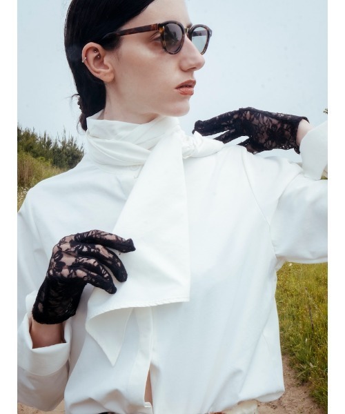 sahara(サハラ)の「【26AW PRE ORDER】Scarf Tie Blouse(シャツ/ブラウス・レディース・ブラック/ホワイト・FREE)」の15枚目の写真