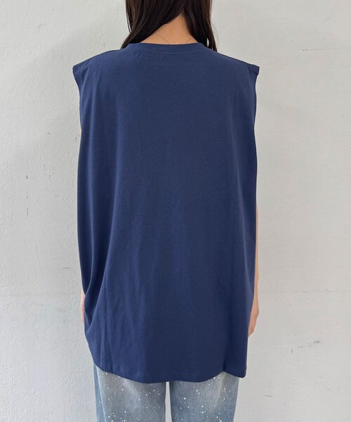 CIAOPANIC(チャオパニック)の「シャーリングBIGノースリーブTee(Tシャツ/カットソー・レディース・ホワイト系その他/ブルー/ホワイト/ブルー系その他・ONE SIZE)」の21枚目の写真