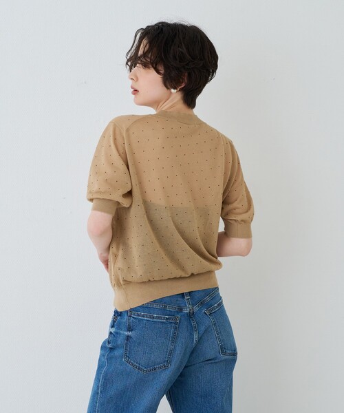 Rouge vif(ルージュヴィフ)の「レビータ半袖シアーニット / ドット(ニット/セーター・レディース・ブラック/グレー系その他/ベージュ系その他・フリー)」の18枚目の写真