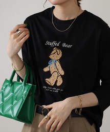 BRODIAEA テディベアプリント7分袖Tシャツ