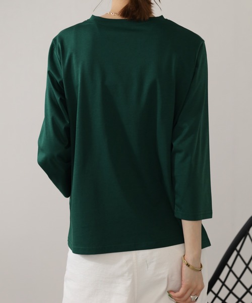 BRODIAEA(ブローディア)の「BRODIAEA テディベアプリント7分袖Tシャツ(Tシャツ/カットソー・レディース・ワインレッド/ダークグリーン/ブラック/グレイッシュベージュ・40)」の14枚目の写真