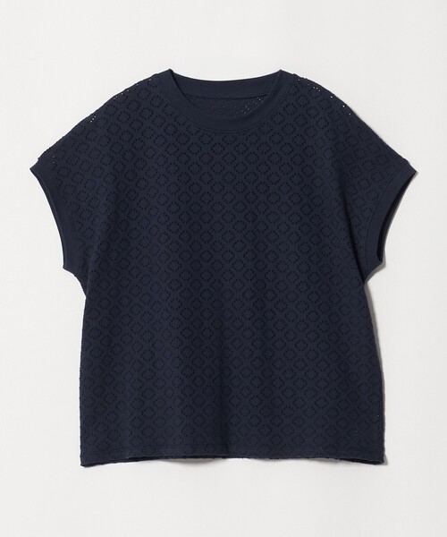 A DAY IN THE LIFE UNITED ARROWS(アデイインザライフユナイテッドアローズ)の「アイレットレース フレンチスリーブTシャツ <A DAY IN THE LIFE>(Tシャツ/カットソー・レディース・ネイビー/ダークグレー/オフホワイト・FREE)」の3枚目の写真