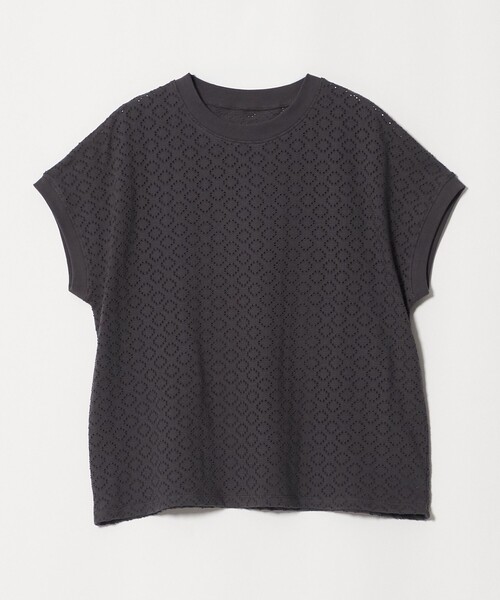 A DAY IN THE LIFE UNITED ARROWS(アデイインザライフユナイテッドアローズ)の「アイレットレース フレンチスリーブTシャツ <A DAY IN THE LIFE>(Tシャツ/カットソー・レディース・ネイビー/ダークグレー/オフホワイト・FREE)」の2枚目の写真