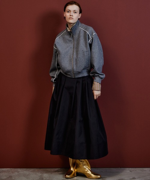MAISON SPECIAL（メゾンスペシャル）の「【2026Autumn PRE-ORDER】Compact Zip-Up Jersey/コンパクトジップアップジャージ（Tシャツ/カットソー・レディース・グレー/レッド/ネイビー・FREE）」の6枚目の写真