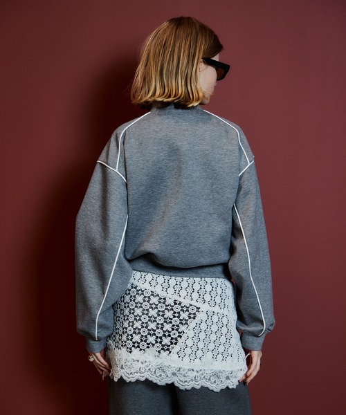 MAISON SPECIAL（メゾンスペシャル）の「【2026Autumn PRE-ORDER】Compact Zip-Up Jersey/コンパクトジップアップジャージ（Tシャツ/カットソー・レディース・グレー/レッド/ネイビー・FREE）」の9枚目の写真