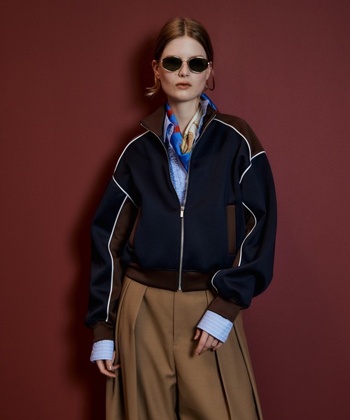 MAISON SPECIAL（メゾンスペシャル）の「【2026Autumn PRE-ORDER】Compact Zip-Up Jersey/コンパクトジップアップジャージ（Tシャツ/カットソー・レディース・グレー/レッド/ネイビー・FREE）」の15枚目の写真
