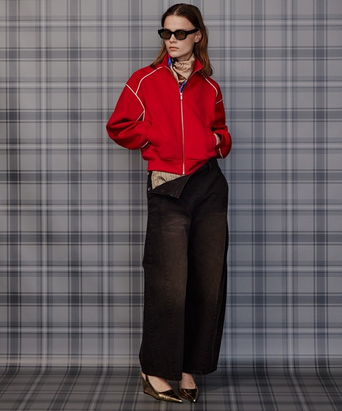 MAISON SPECIAL（メゾンスペシャル）の「【2026Autumn PRE-ORDER】Compact Zip-Up Jersey/コンパクトジップアップジャージ（Tシャツ/カットソー・レディース・グレー/レッド/ネイビー・FREE）」の12枚目の写真