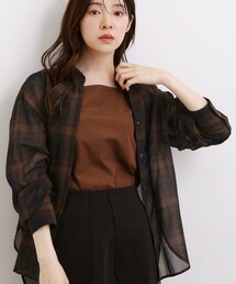 シアーオンブレチェックシャツ