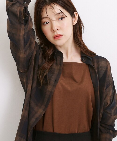 grove（グローブ）の「シアーオンブレチェックシャツ（シャツ/ブラウス・レディース・ブラック系1・03/02）」の7枚目の写真