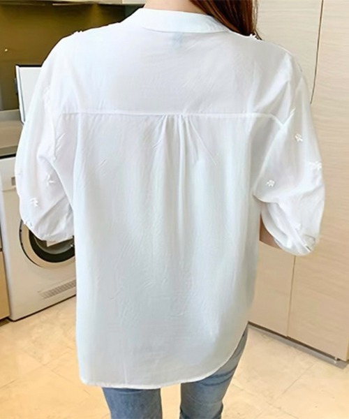ONEP STAR（ワンピスター）の「フラワー刺繍カットワークブラウス（シャツ/ブラウス・レディース・ホワイト・MEDIUM/LARGE/X-LARGE）」の9枚目の写真