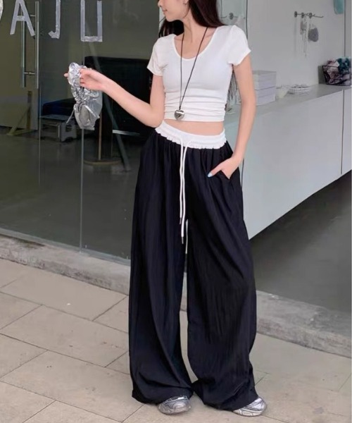 MAISON DE THERESE(メゾン ド テレーズ)の「ゴムウエスト速乾ワイドパンツ(その他パンツ・レディース・Black/Navy・S/M)」の9枚目の写真