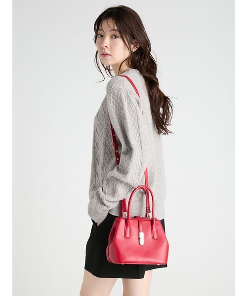 CELFORD(セルフォード)の「ビジュー付きメタルポイントミドルトート(トートバッグ・レディース・キャメル/アイボリー・F)」の18枚目の写真