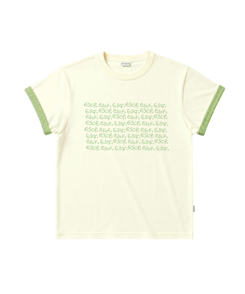 ESCAPEFROM（エスケープフロム）の「ESCF レタリングポイントプリントロールアップ半袖Tシャツチャコール（Tシャツ/カットソー・レディース・その他・MEDIUM）」の3枚目の写真