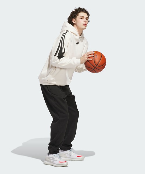 adidas(アディダス)の「アディダス バスケットボール スリーストライプス フリースパーカー(ジェンダーニュートラル) / アディダス adidas(パーカー・メンズ・ホワイト・XX-LARGE/3XL/LARGE/MEDIUM/SMALL/X-LARGE/X-SMALL)」の7枚目の写真