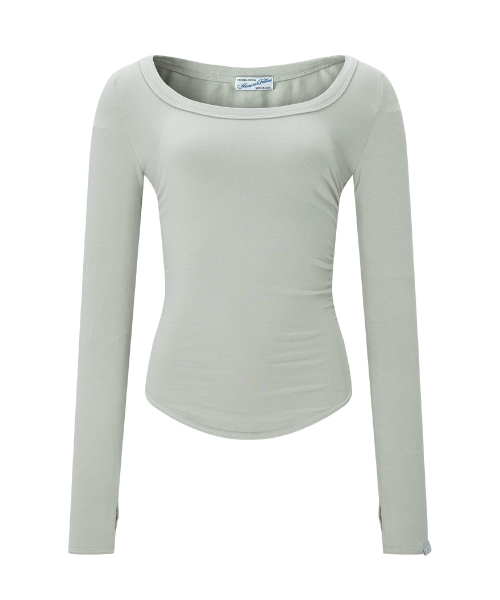 PLEASENOFOLLOW(プリーズノーフォロー)の「25FW New MOMO Shirring Top (Ash Grey)(Tシャツ/カットソー・レディース・その他・FREE)」の2枚目の写真