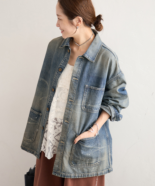 JOURNAL STANDARD(ジャーナルスタンダード)の「10.7OZ DENIM COVERALLS(デニムジャケット・レディース・ブルー系その他・X-LARGE)」の6枚目の写真