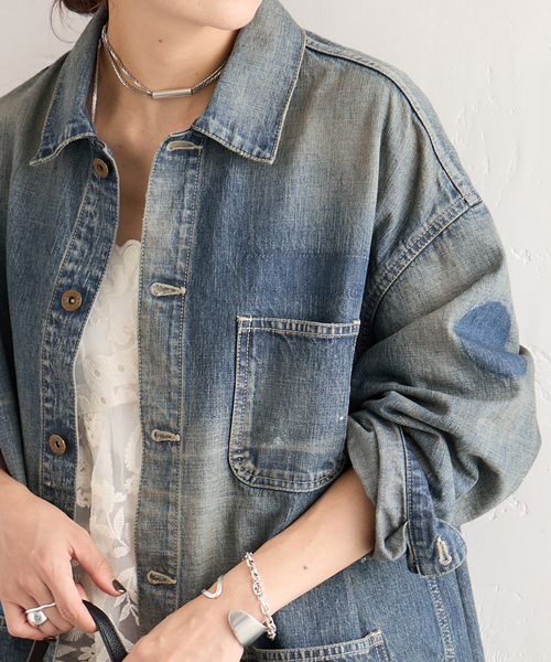 JOURNAL STANDARD(ジャーナルスタンダード)の「10.7OZ DENIM COVERALLS(デニムジャケット・レディース・ブルー系その他・X-LARGE)」の10枚目の写真