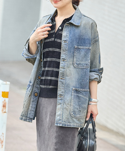 JOURNAL STANDARD(ジャーナルスタンダード)の「10.7OZ DENIM COVERALLS(デニムジャケット・レディース・ブルー系その他・X-LARGE)」の16枚目の写真