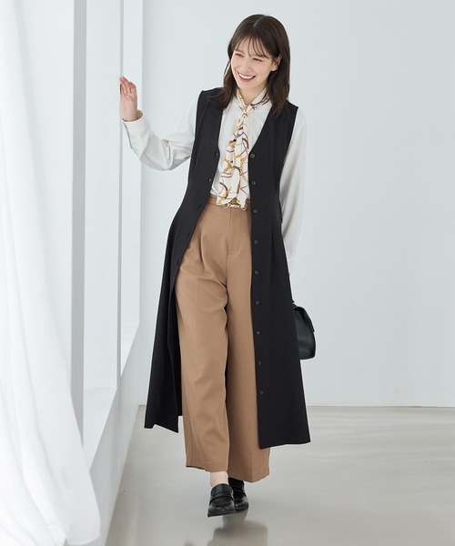 Honeys(ハニーズ)の「Vネックジレジャンスカ(ジャンパースカート・レディース・ブラック系その他2/ブラック/ブラック×グレー・3L/L/LL/M/S)」の5枚目の写真