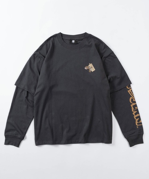 Tom&Jerry(トムアンドジェリー)の「【71】【TOM&JERRY/トムとジェリー】フェイクレイヤード ユーズド加工 プリントクルーネック ロングスリーブ Tシャツ/ロンT/ヴィンテージ風/ユニセックス/レディース/メンズ(Tシャツ/カットソー・レディース・ブラック/アイボリー系/ブラック系/アイボリー・M/L/XL)」の9枚目の写真
