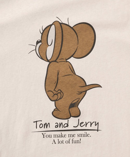 Tom&Jerry(トムアンドジェリー)の「【71】【TOM&JERRY/トムとジェリー】フェイクレイヤード ユーズド加工 プリントクルーネック ロングスリーブ Tシャツ/ロンT/ヴィンテージ風/ユニセックス/レディース/メンズ(Tシャツ/カットソー・レディース・ブラック/アイボリー系/ブラック系/アイボリー・M/L/XL)」の15枚目の写真