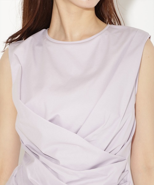 AND COUTURE(アンドクチュール)の「ウエストクロスドッキングカットソー(Tシャツ/カットソー・レディース・ブラック/オフホワイト/ラベンダー・FREE)」の13枚目の写真