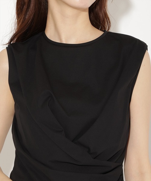 AND COUTURE(アンドクチュール)の「ウエストクロスドッキングカットソー(Tシャツ/カットソー・レディース・ブラック/オフホワイト/ラベンダー・FREE)」の19枚目の写真