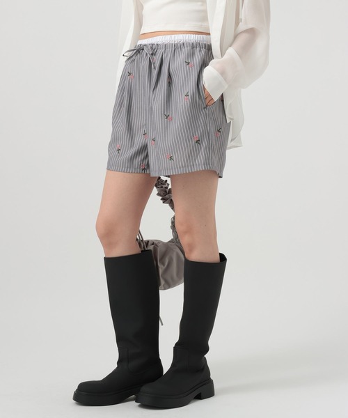 BAYFLOW（ベイフロー）の「Ｗウエスト刺繍ハーフパンツ（その他パンツ・レディース・ライトブルー/グレー・FREE）」の18枚目の写真