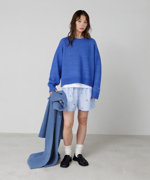 BAYFLOW（ベイフロー）の「Ｗウエスト刺繍ハーフパンツ（その他パンツ・レディース・ライトブルー/グレー・FREE）」の4枚目の写真