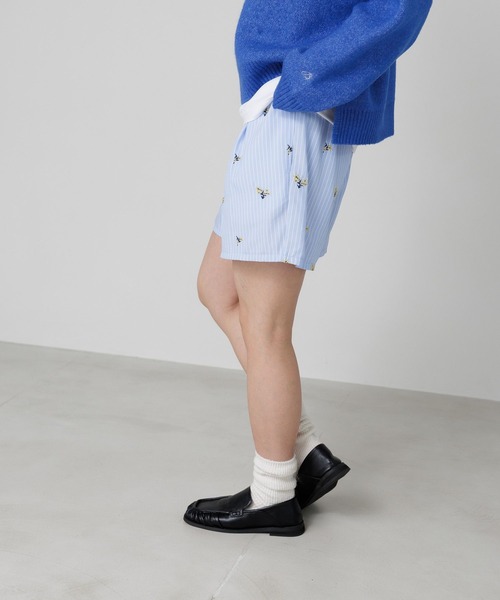 BAYFLOW（ベイフロー）の「Ｗウエスト刺繍ハーフパンツ（その他パンツ・レディース・ライトブルー/グレー・FREE）」の7枚目の写真